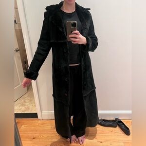 Vintage Black Afghan Women's penny kane long coat